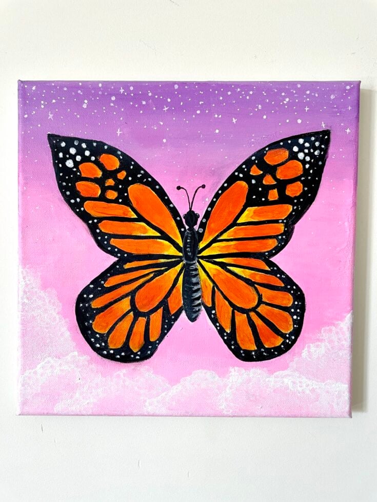 how to paint a monarch butterfly