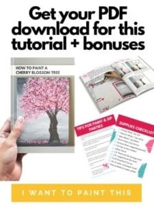 Cherry Blossom Tree Painting with Acrylics and Q-Tips | Easy Painting Idea