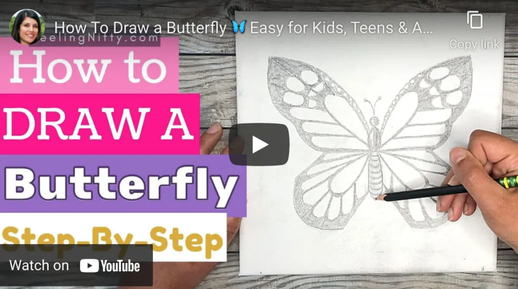 How to Draw a Butterfly Easy-Peasy & Fast ! {for kids, teens and adults}