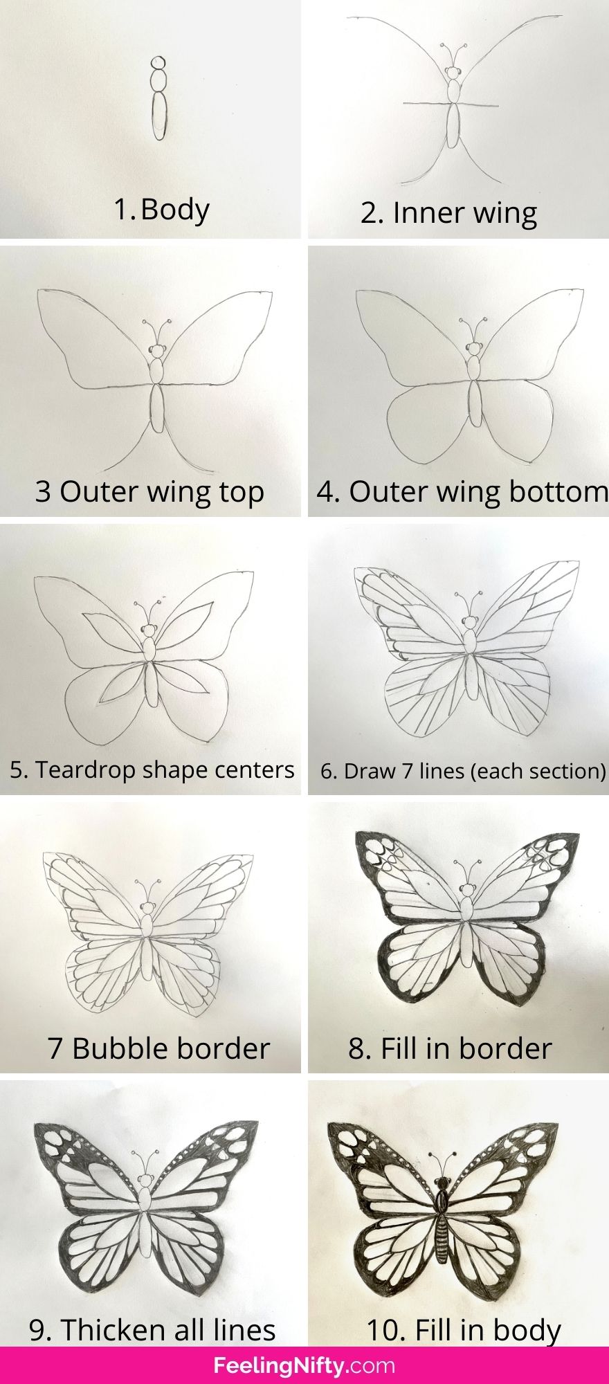 How to Draw a Butterfly - Step-by-Step Drawing Tutorial-vinhomehanoi.com.vn