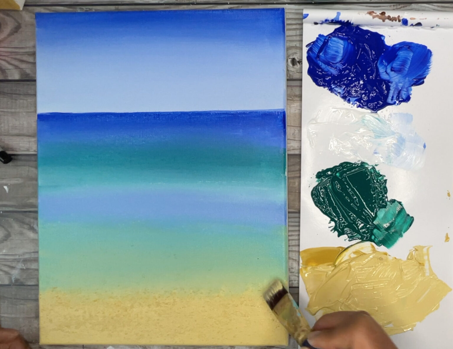 Easy Beach Painting with Acrylics for Beginners Step by Step Tutorial