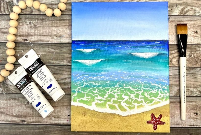easy beach painting acrylic (1)