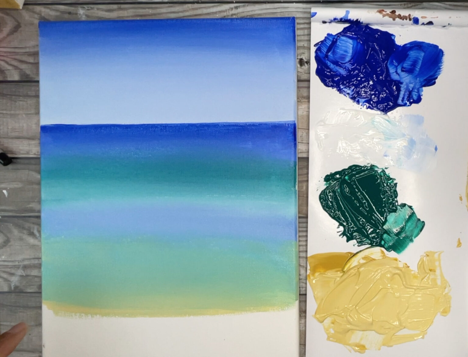 Easy Beach Painting with Acrylics for Beginners | Step by Step Tutorial