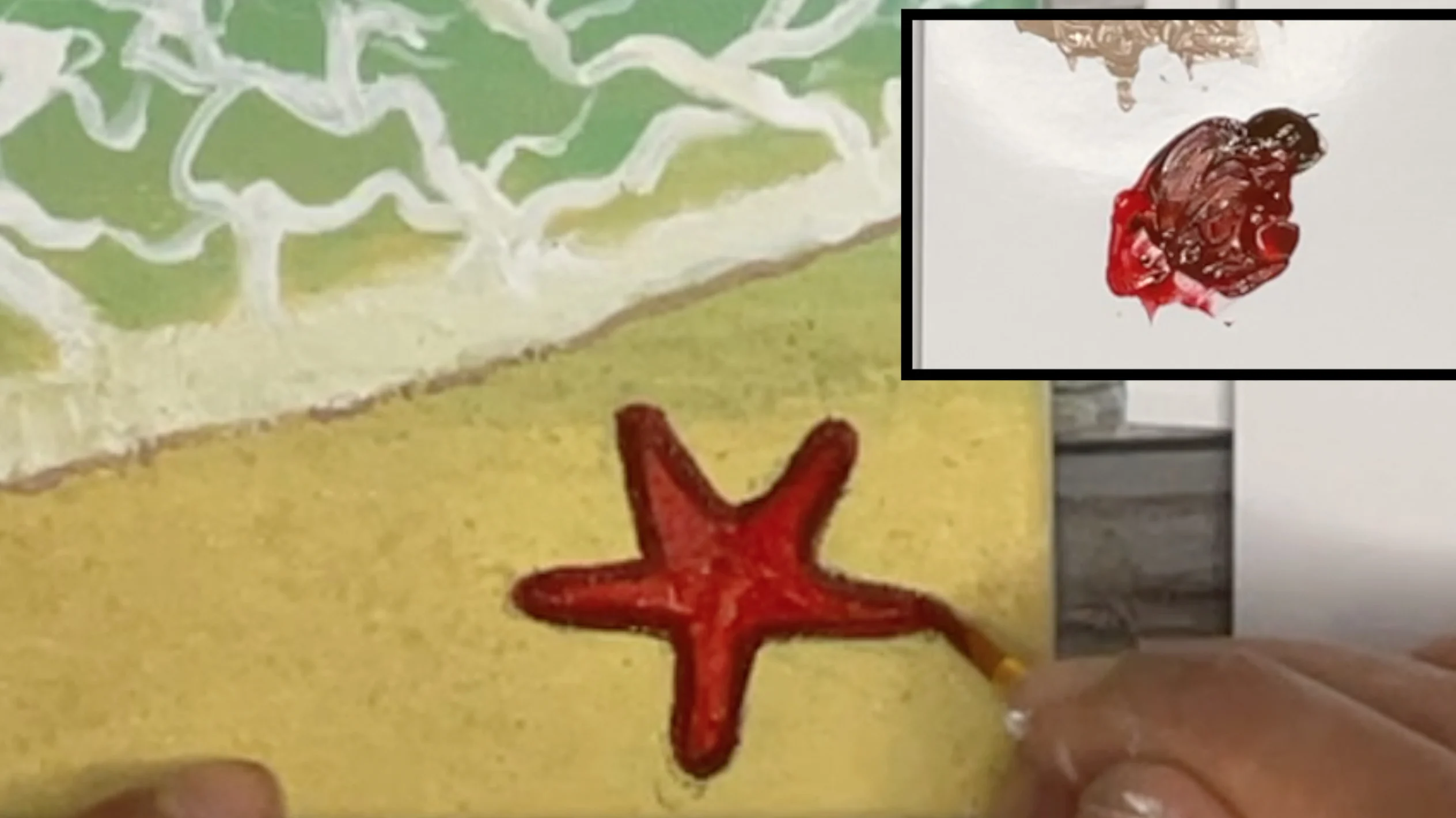 how to paint a starfish shadow