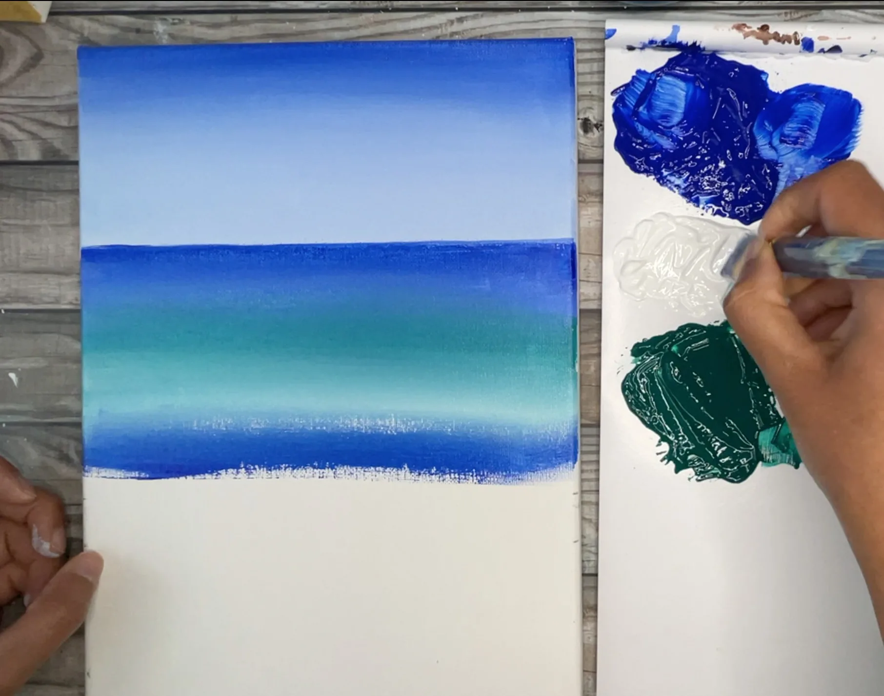 ocean painting step by step