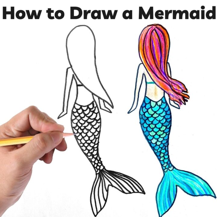 How To Draw a Mermaid That's Beautiful & Easy {Step By Step Drawing}