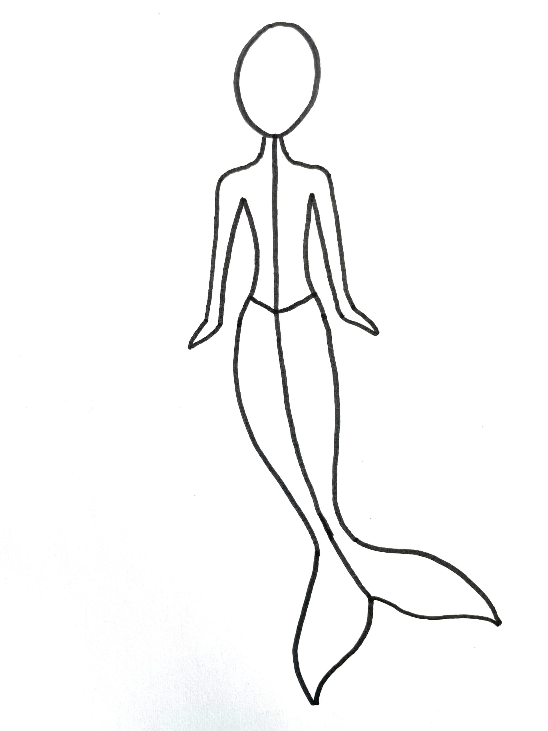 how to draw a mermaid step 11