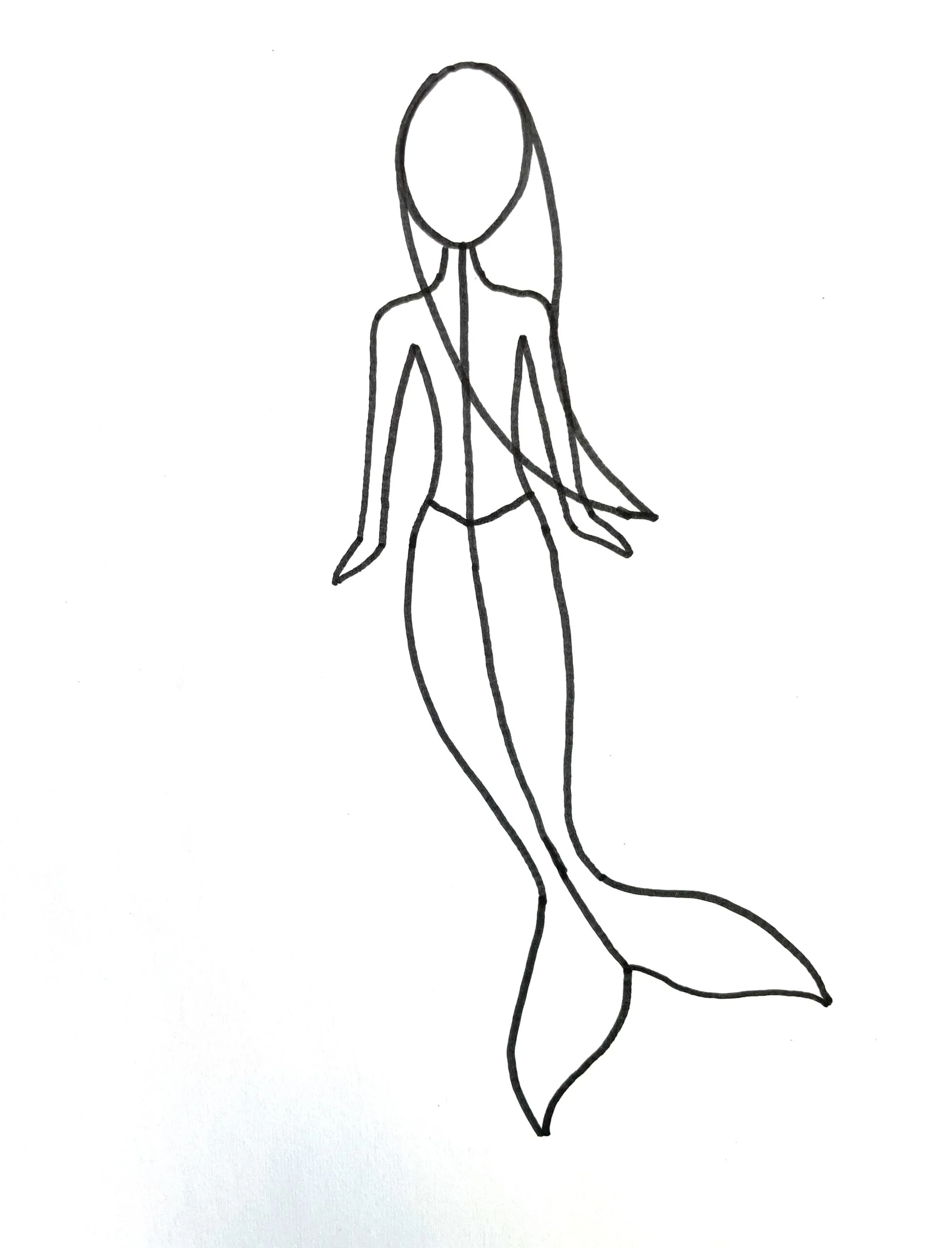 how to draw a mermaid step 12