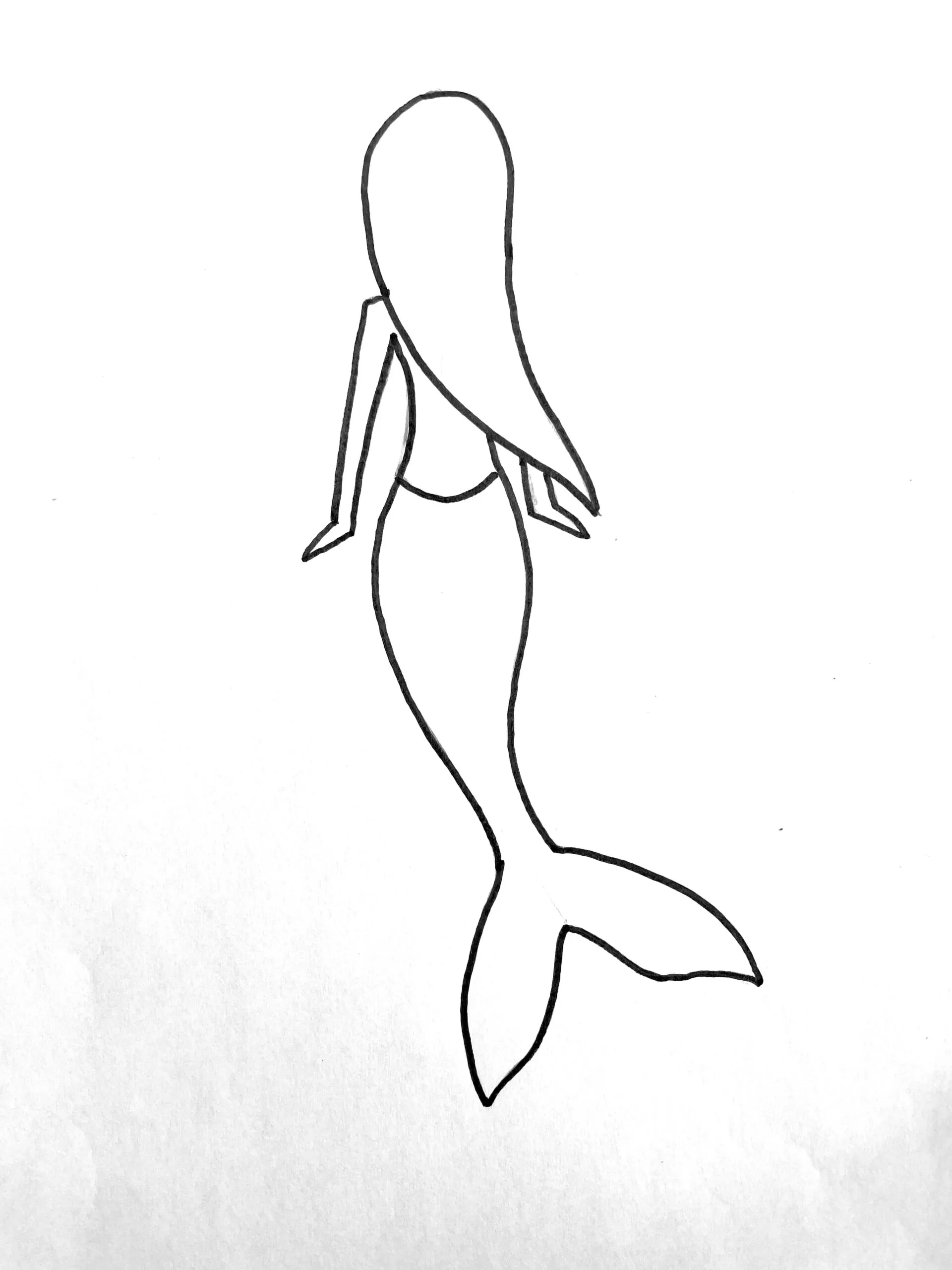 mermaid drawing easy