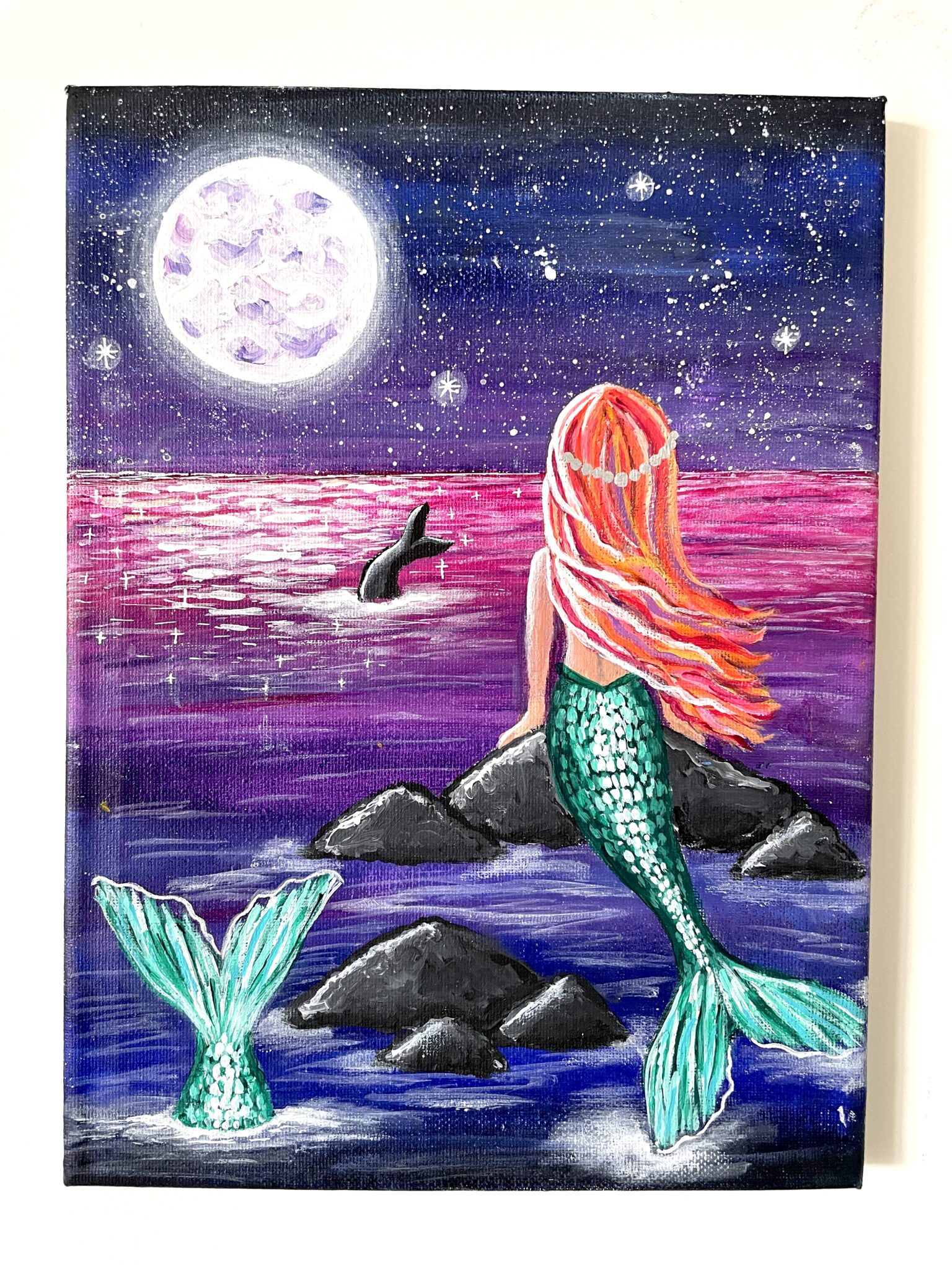 How To Paint a Mermaid and Mermaid Tail {Easy Acrylic Painting Tutorial}