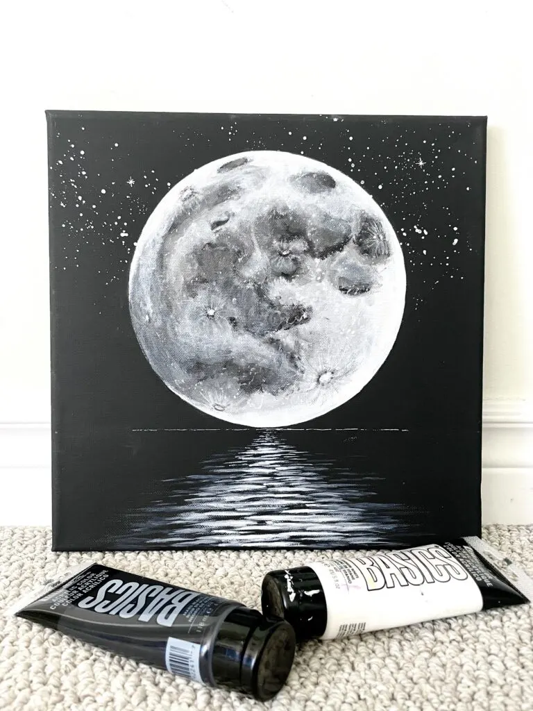 How To Paint The Moon For Beginners Realistic Full Moon with