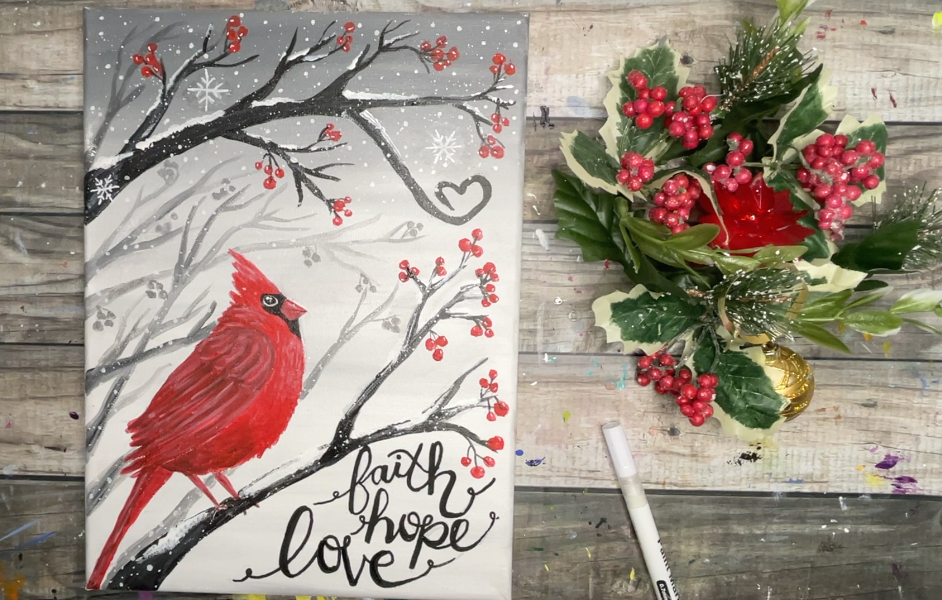 cardinal painting custom quote lettering