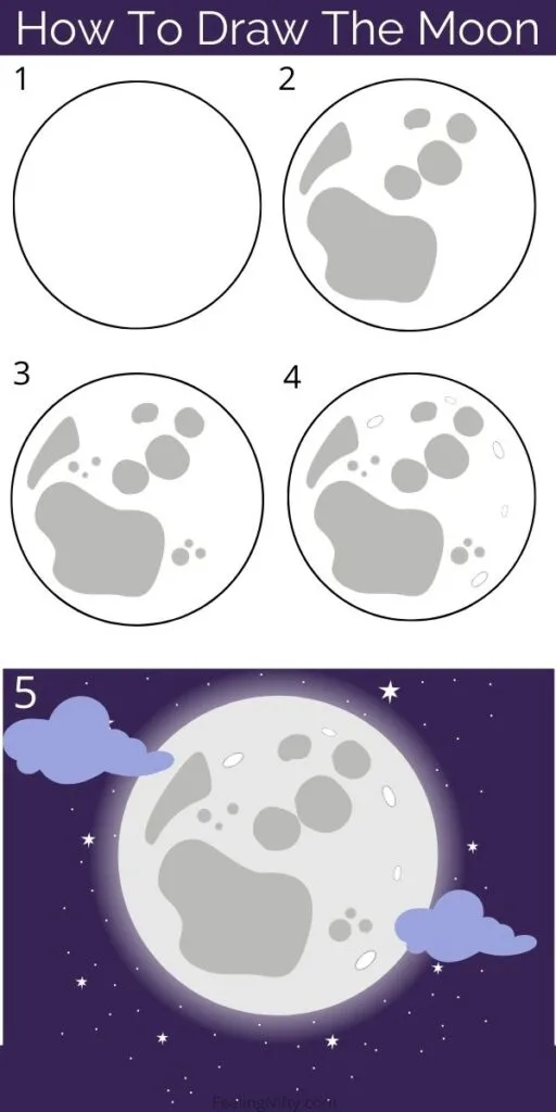 full moon drawing for kids