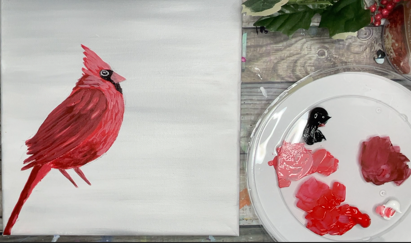 how to paint cardinal beak