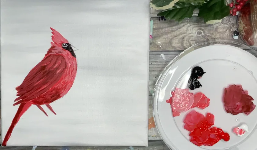 how to paint cardinal eye