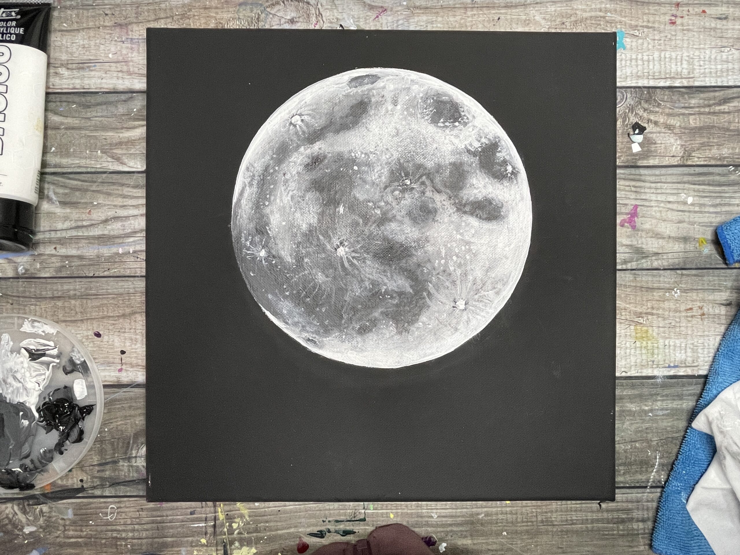 8 Part Moon Phase Art  Circular canvas painting, Circle painting, Round  canvas