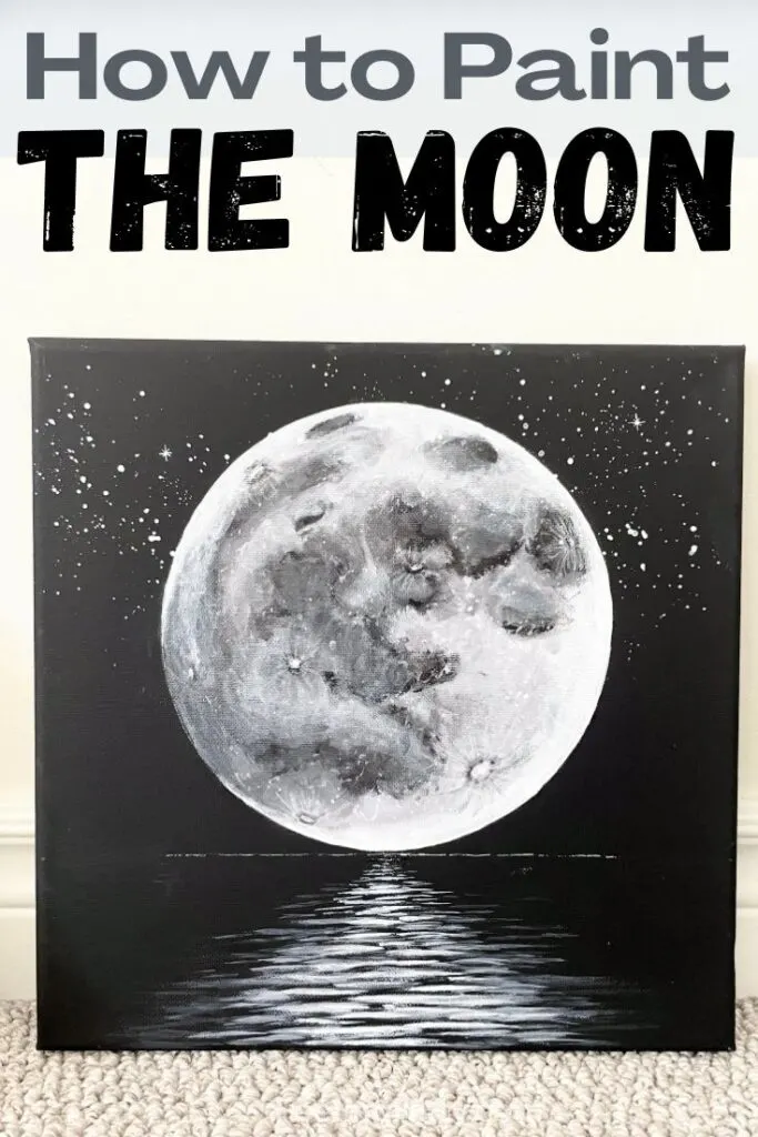 How To Paint The Moon For Beginners Realistic Full Moon with