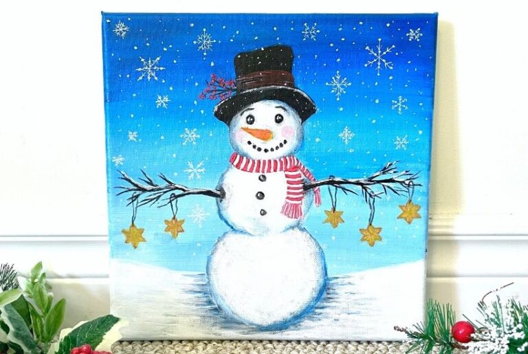 How To Paint a Snowman For Beginners {Paint and Sip Idea}