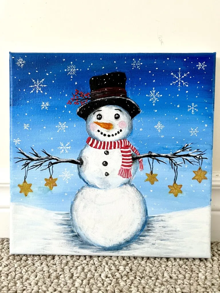 How To Paint a Snowman For Beginners {Paint and Sip Friendly Idea}