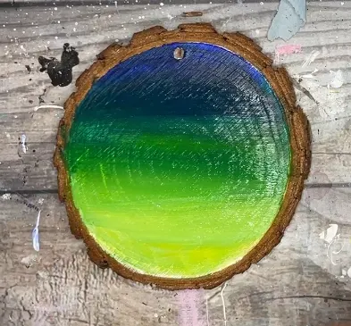 how to paint wood slice ornaments galaxy