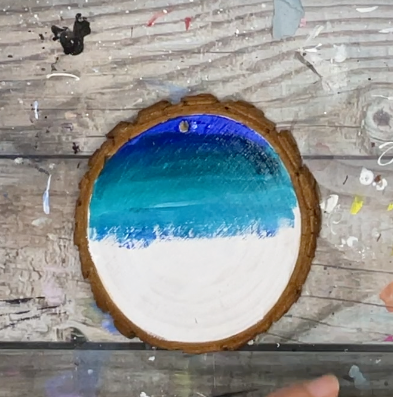 painting on wood slices