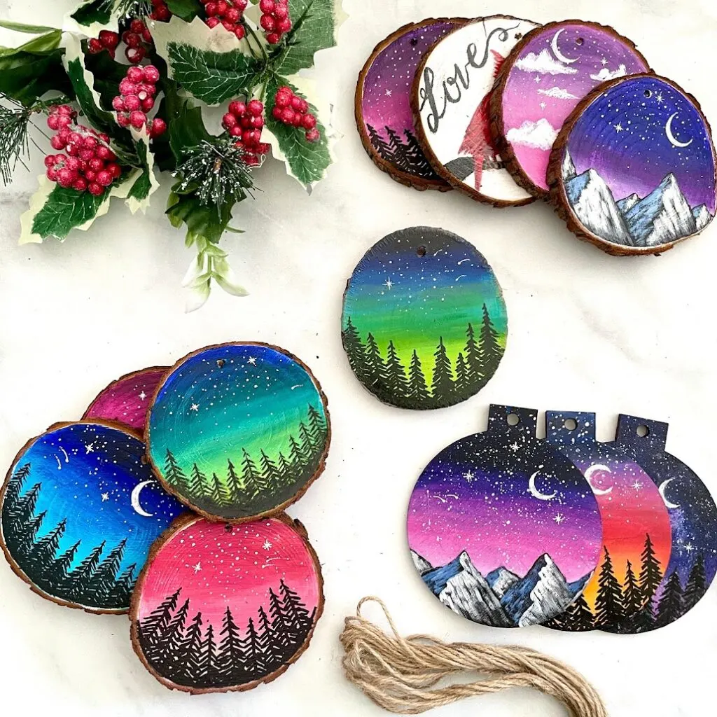 How To Paint Wood Slice Ornaments +10 Ideas To Get You Inspired