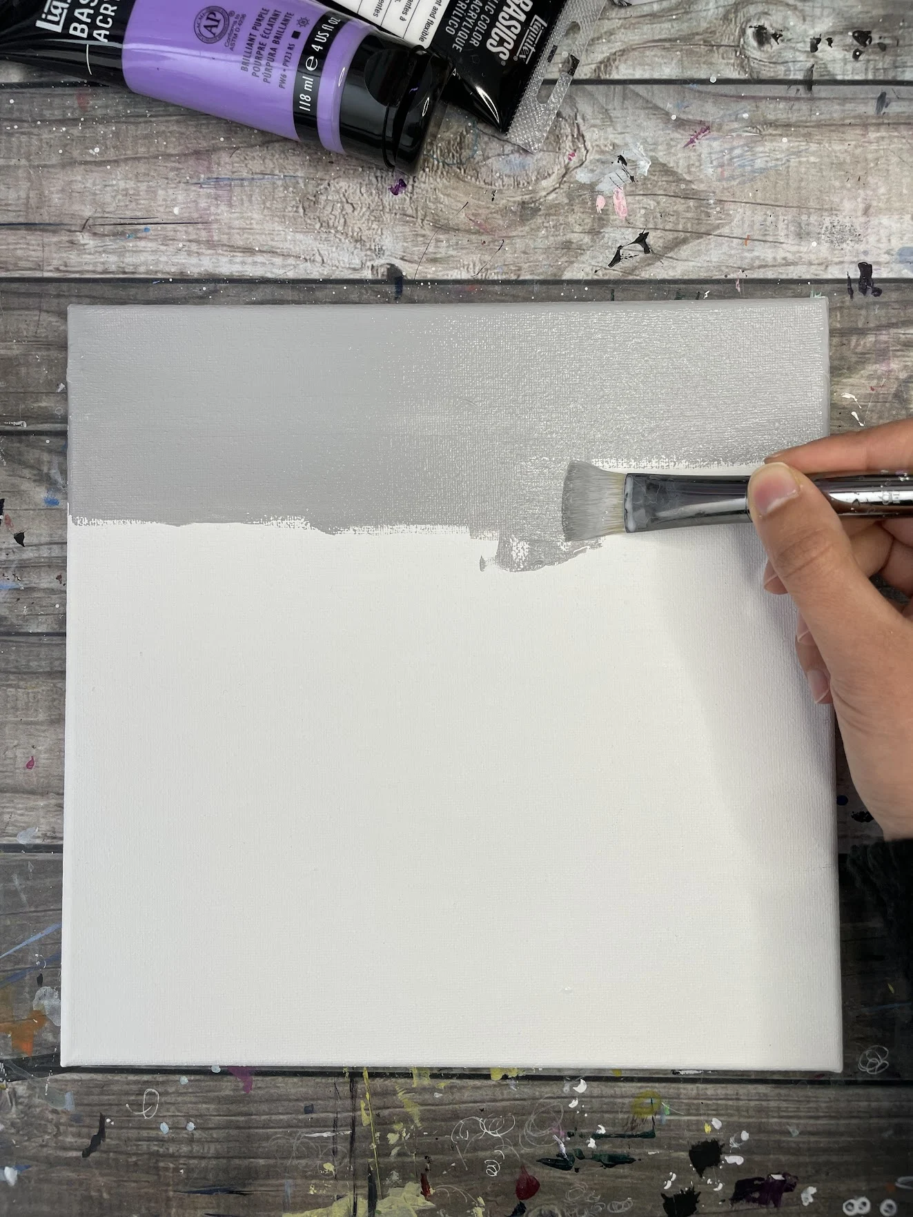 how to paint a butterfly grey background