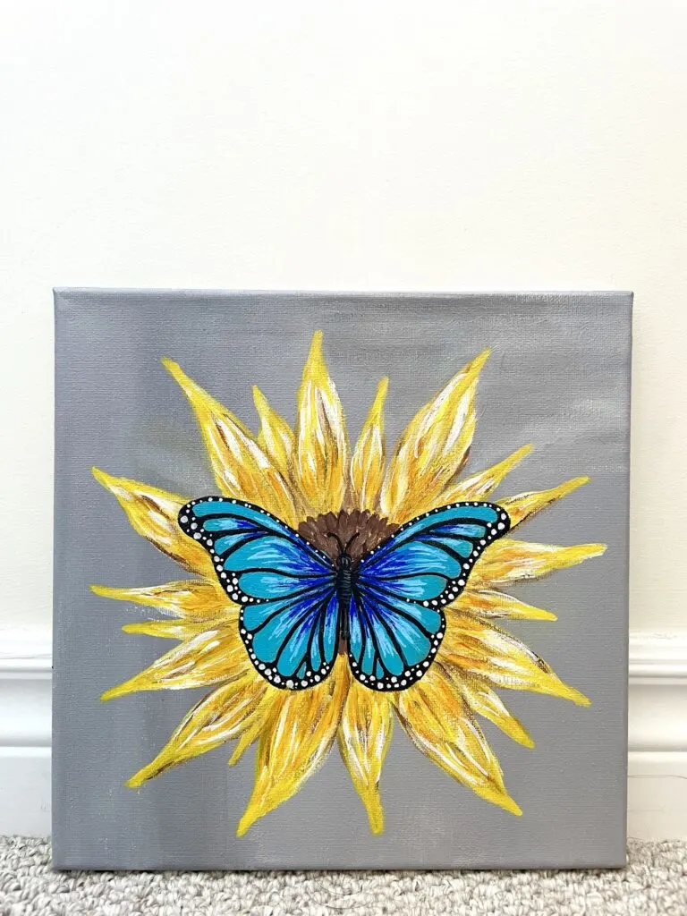 How To Paint a Butterfly On a Sunflower Feeling Nifty