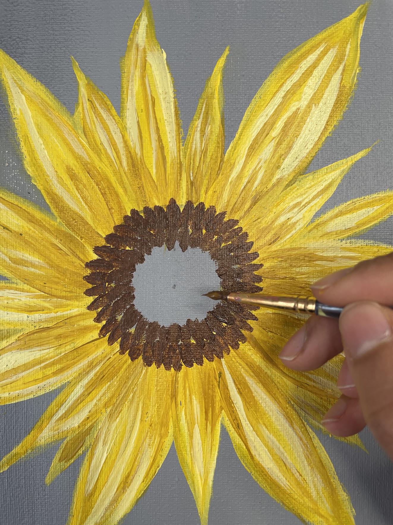 how to paint sunflower center 3