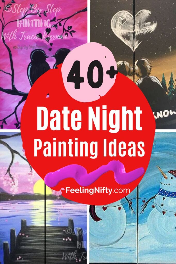 His and Her Paint Kit Valentine Date Night Pair Canvas Paint Night