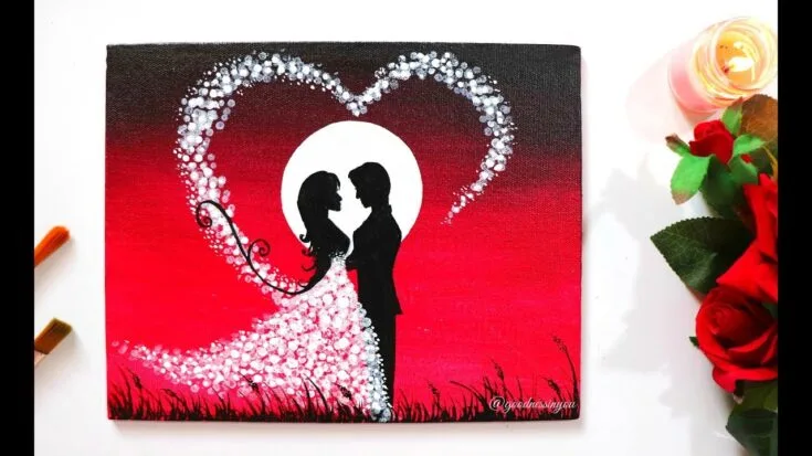 Pre-drawn Canvas Part 1:paint N Sip at Home, Valentine's Day, Date Night,  Couples, Activity, Anniversary, Birthday, Celebration, Girls Night 