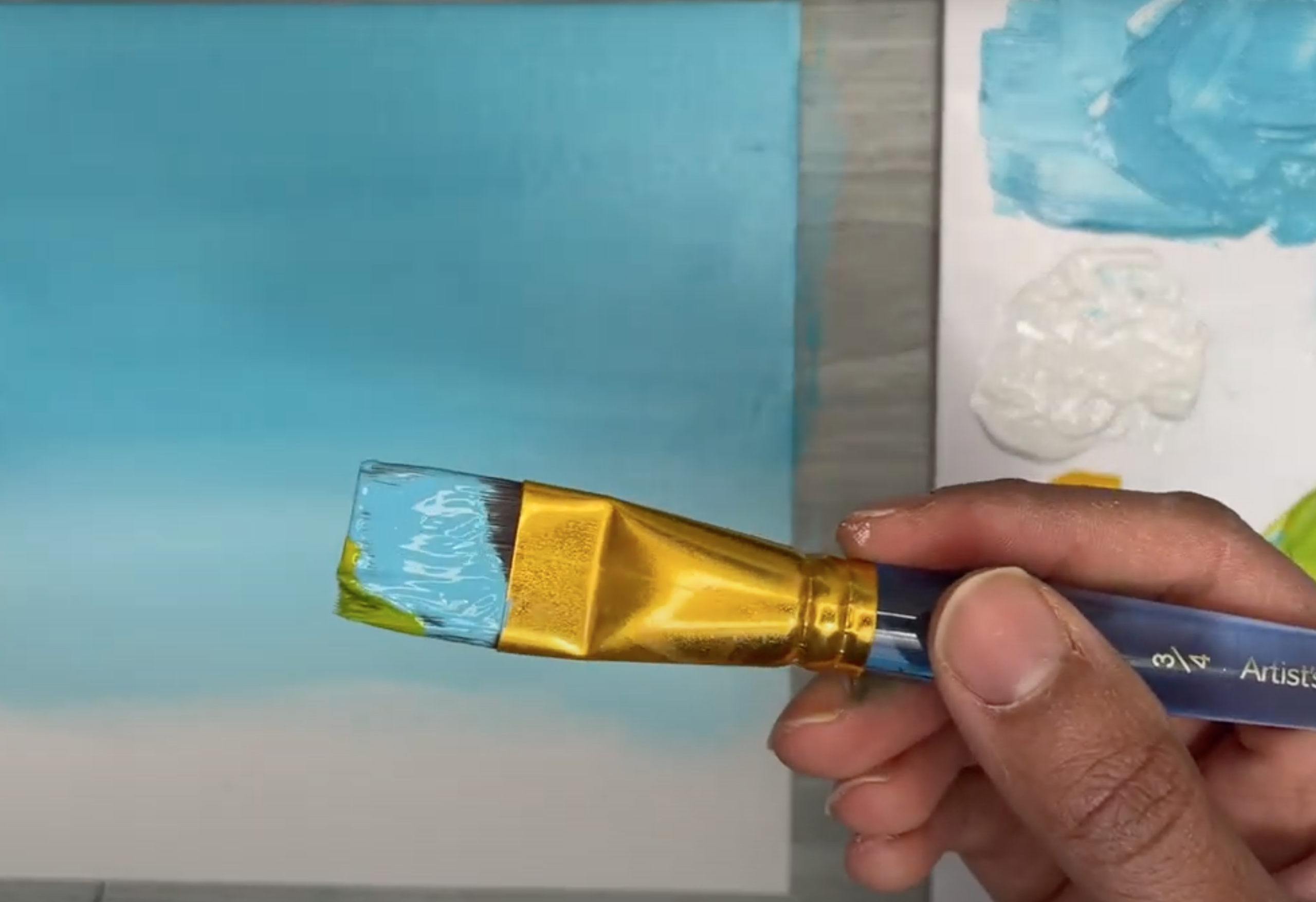 Daisy field painting double loading background