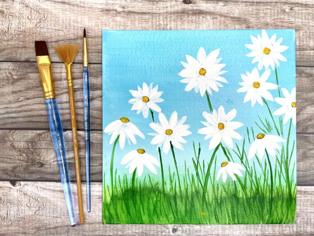How To Paint Daisies for Beginners (Easy Painting with Youtube Video)