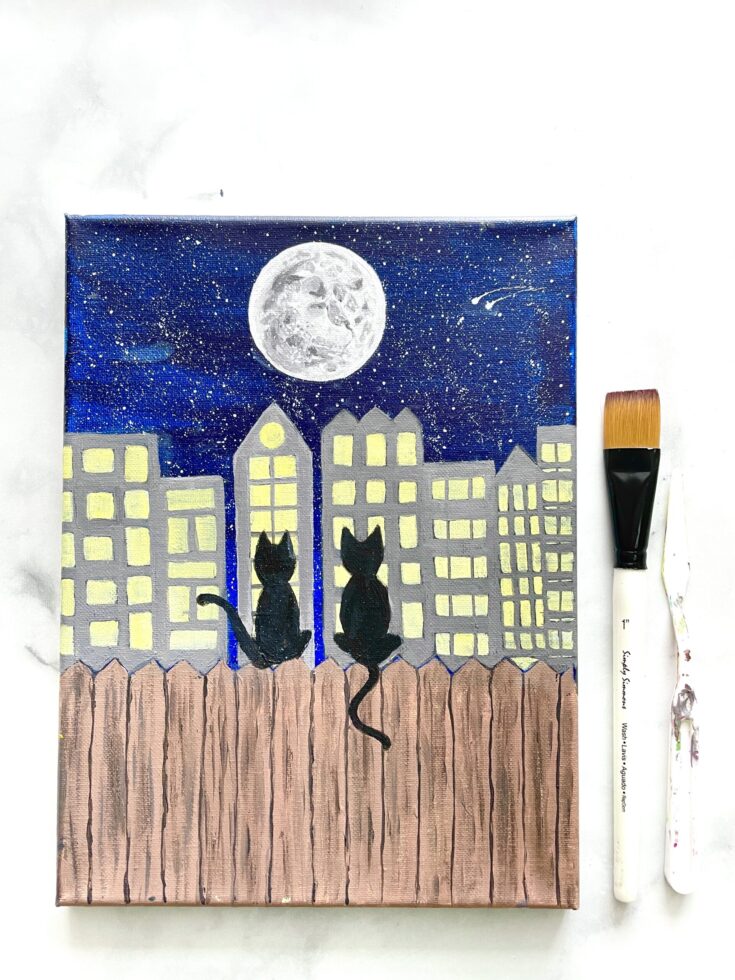 How-to-paint-cats-in-city-nigh-sky