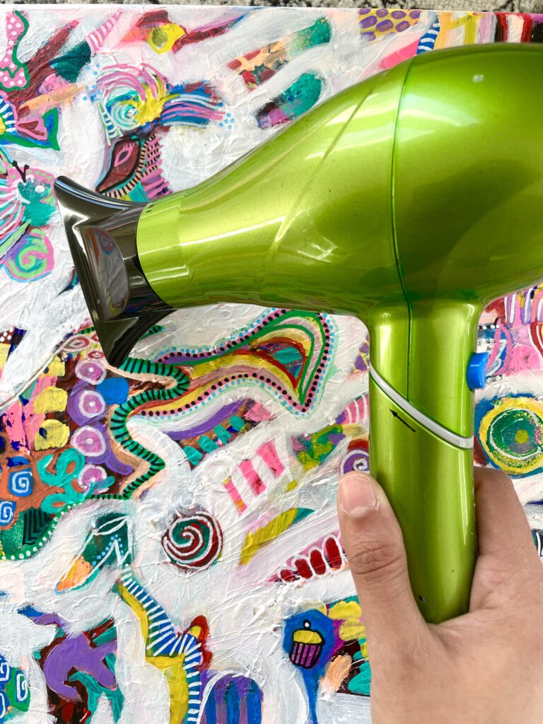 acrylic paint drying time hair dryer