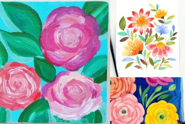 53 Easy Paintings Of Flowers For Beginners