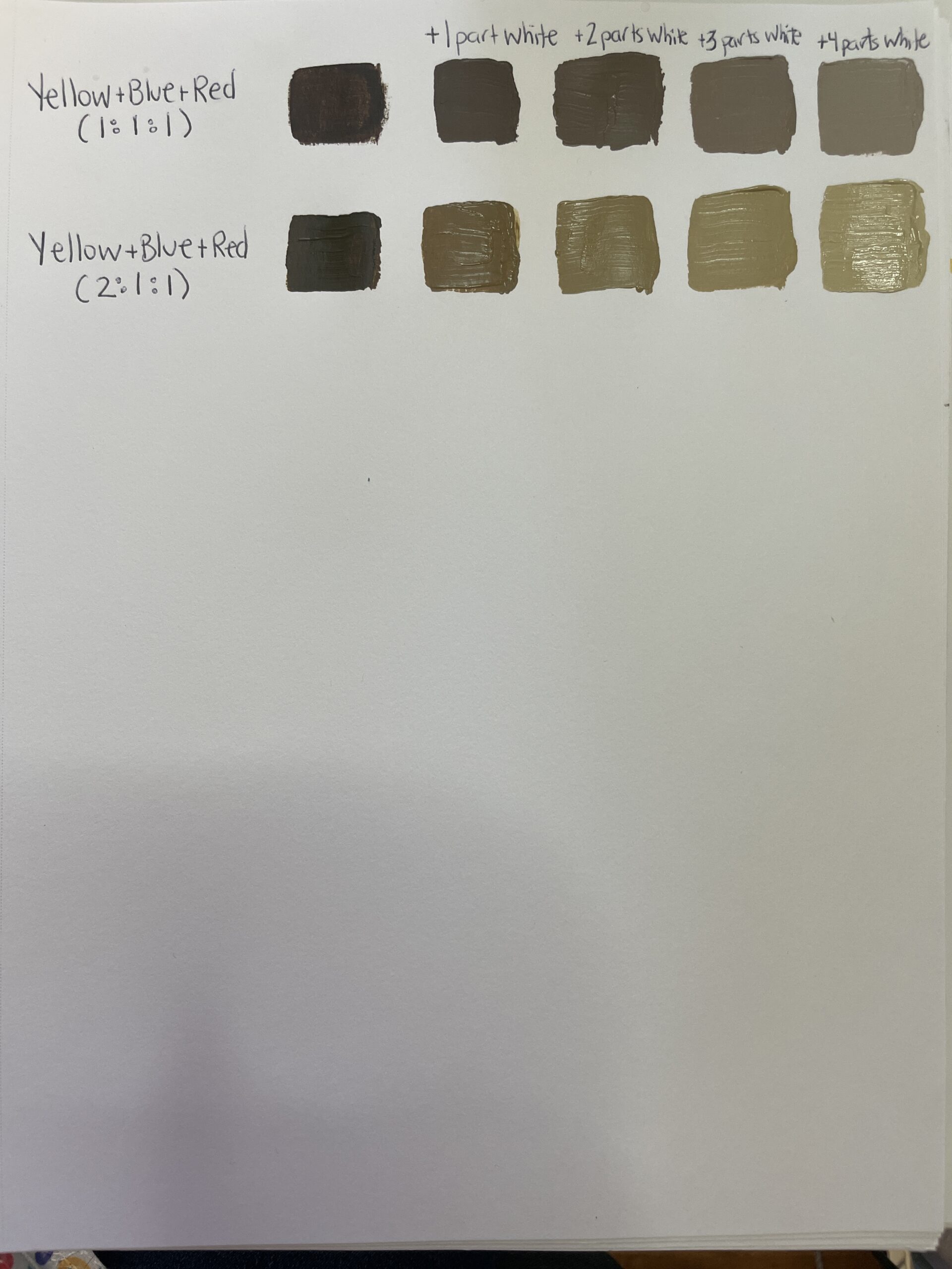 brown paint color mixing swatch 3