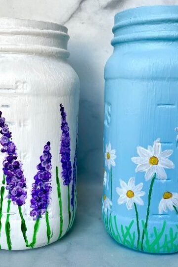 how to paint mason jars with flowers
