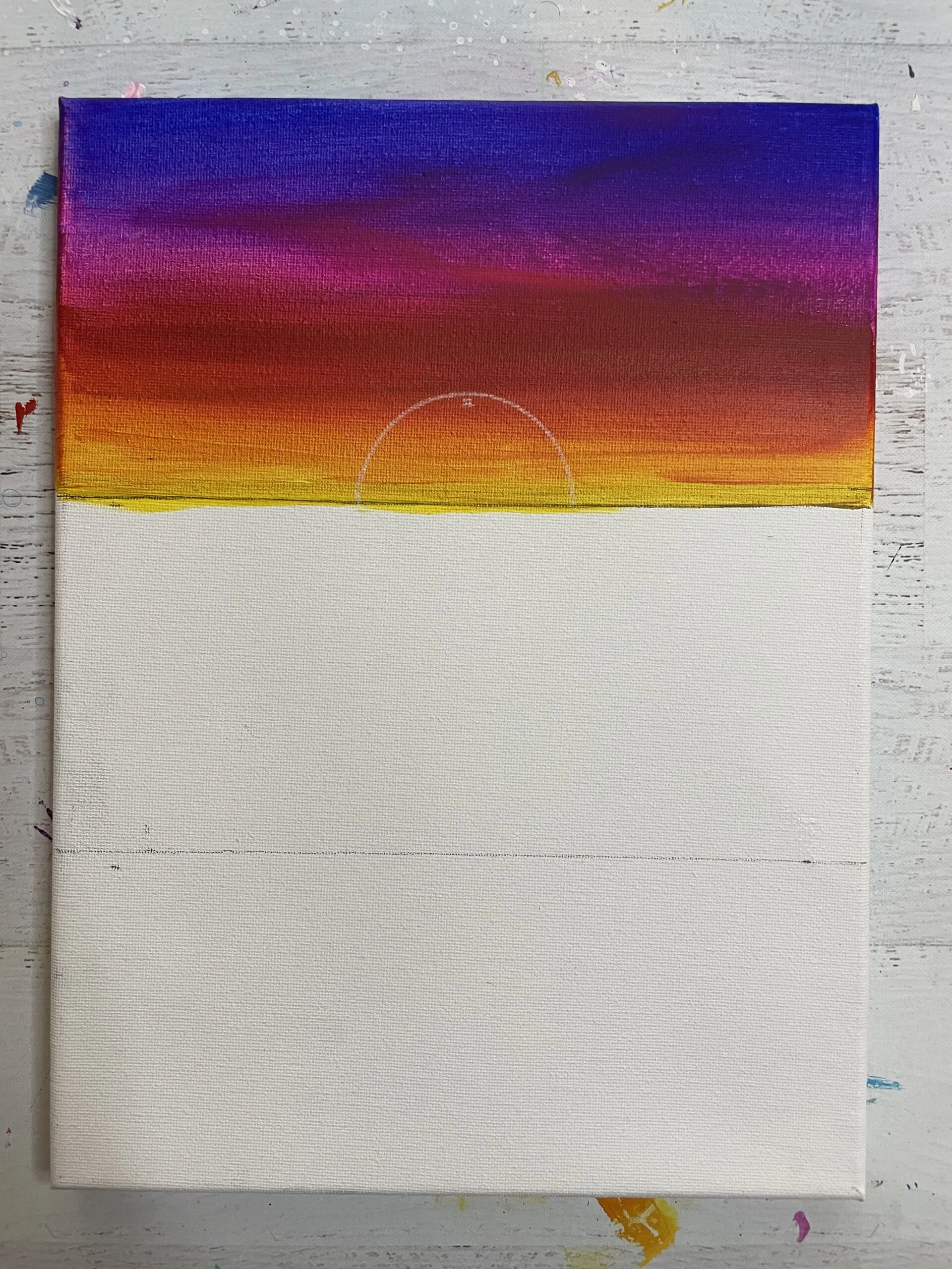 how to paint setting sun