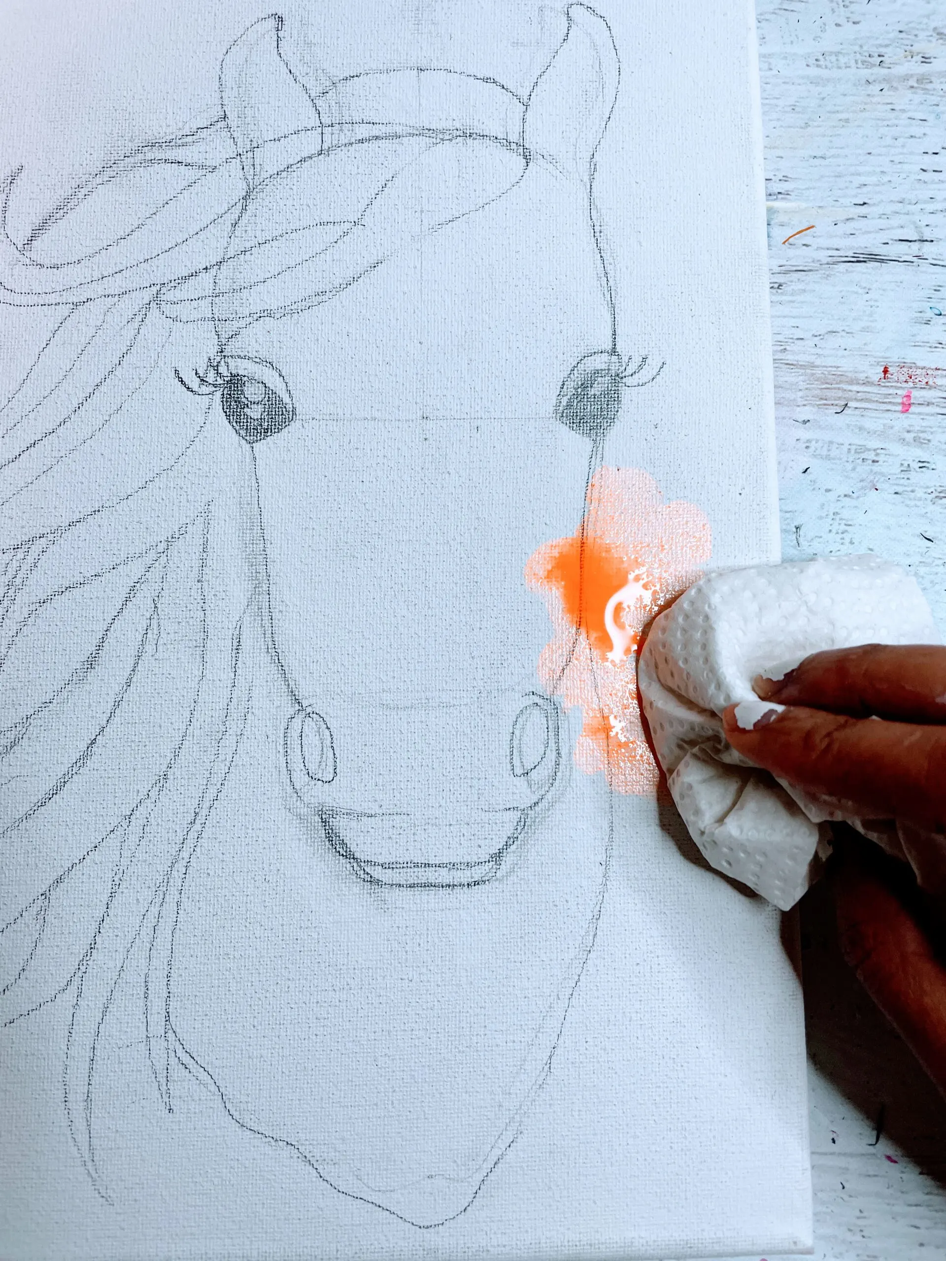 how to paint a horse abstract background