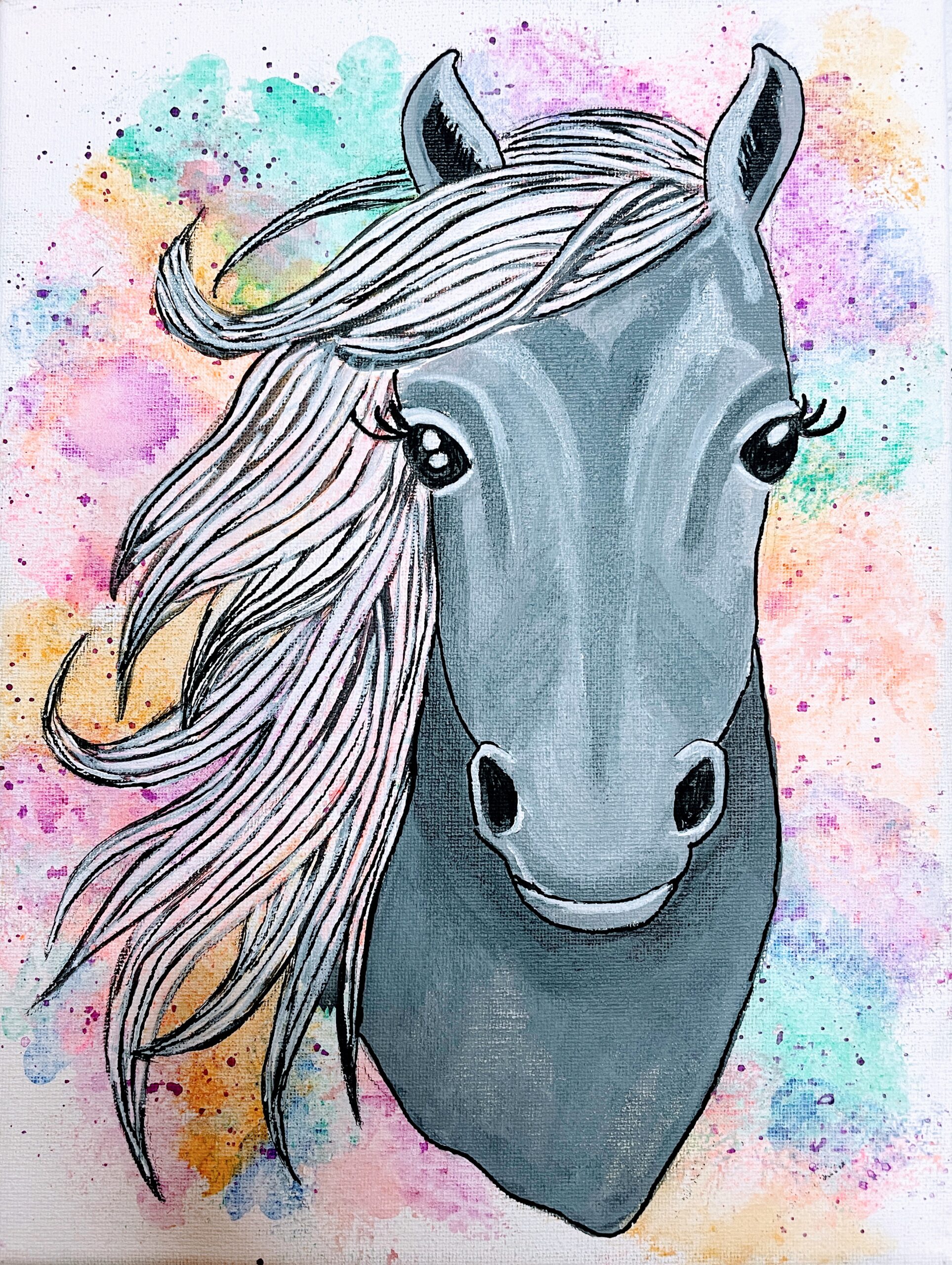 how to paint a horse portrait