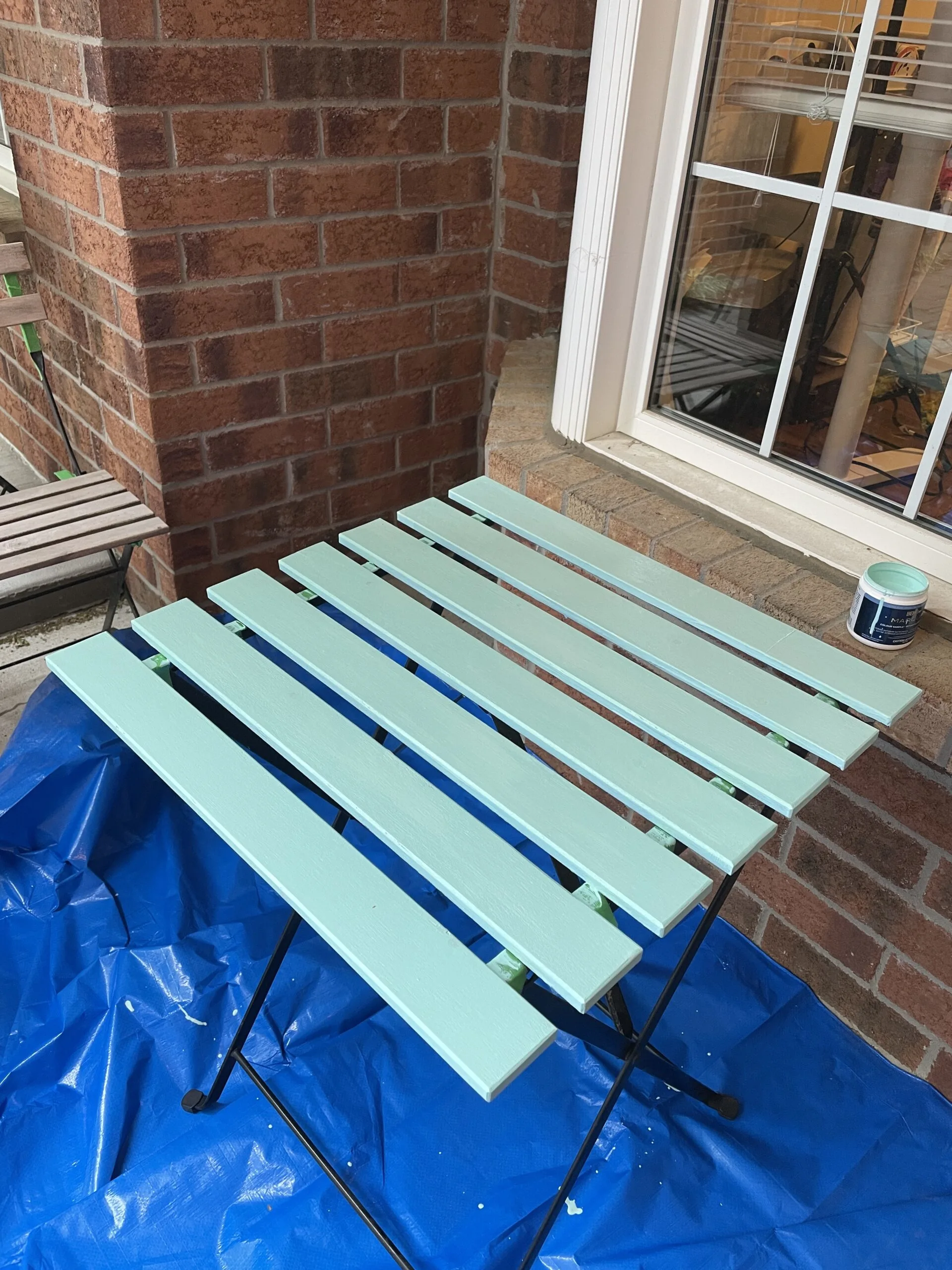 ikea tarno hack table top painted after