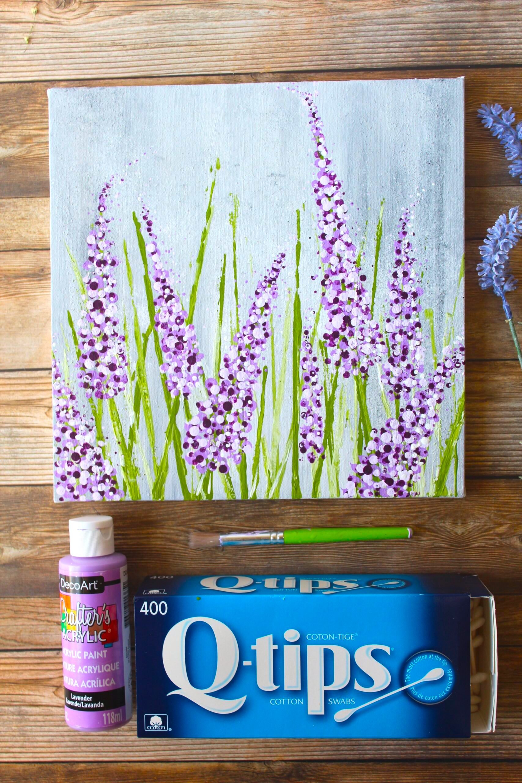 75 Crafts For Adults Explore Your Creativity With DIY Inspiration Galore Easy Lavender Painting With Cotton Swabs Acrylic 1 Scaled 1