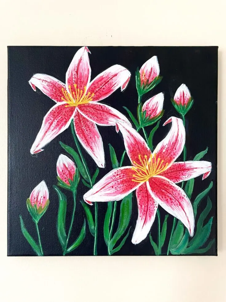 How to paint a lily painting easy