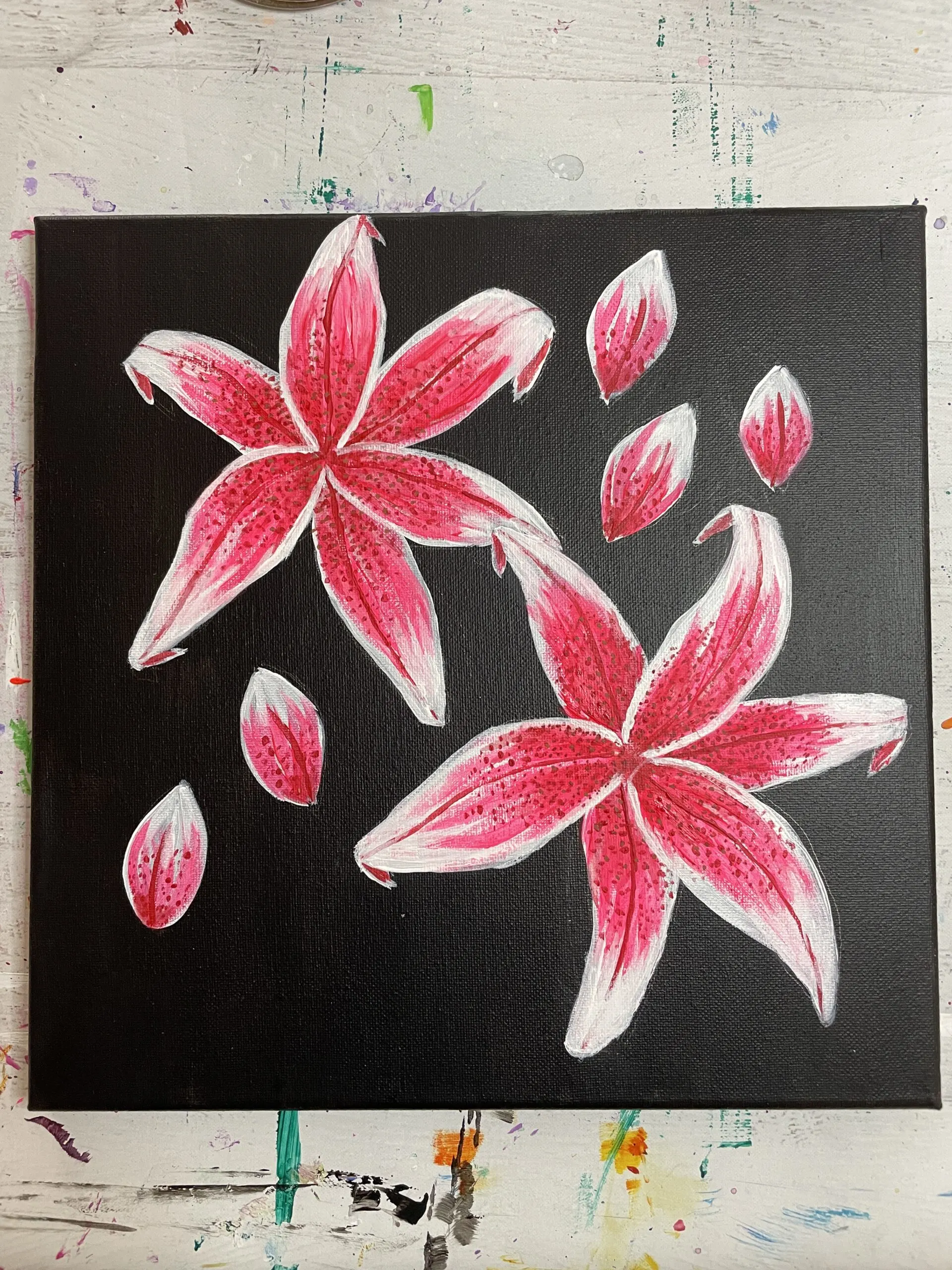 easy flower painting idea