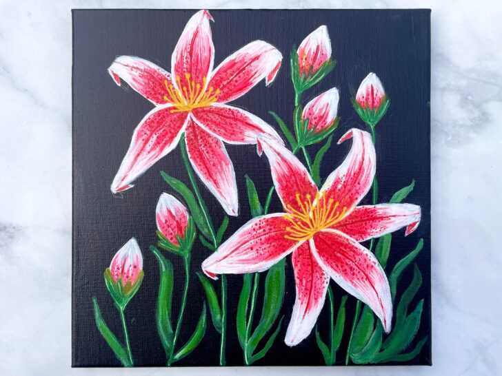 easy lily painting for beginners