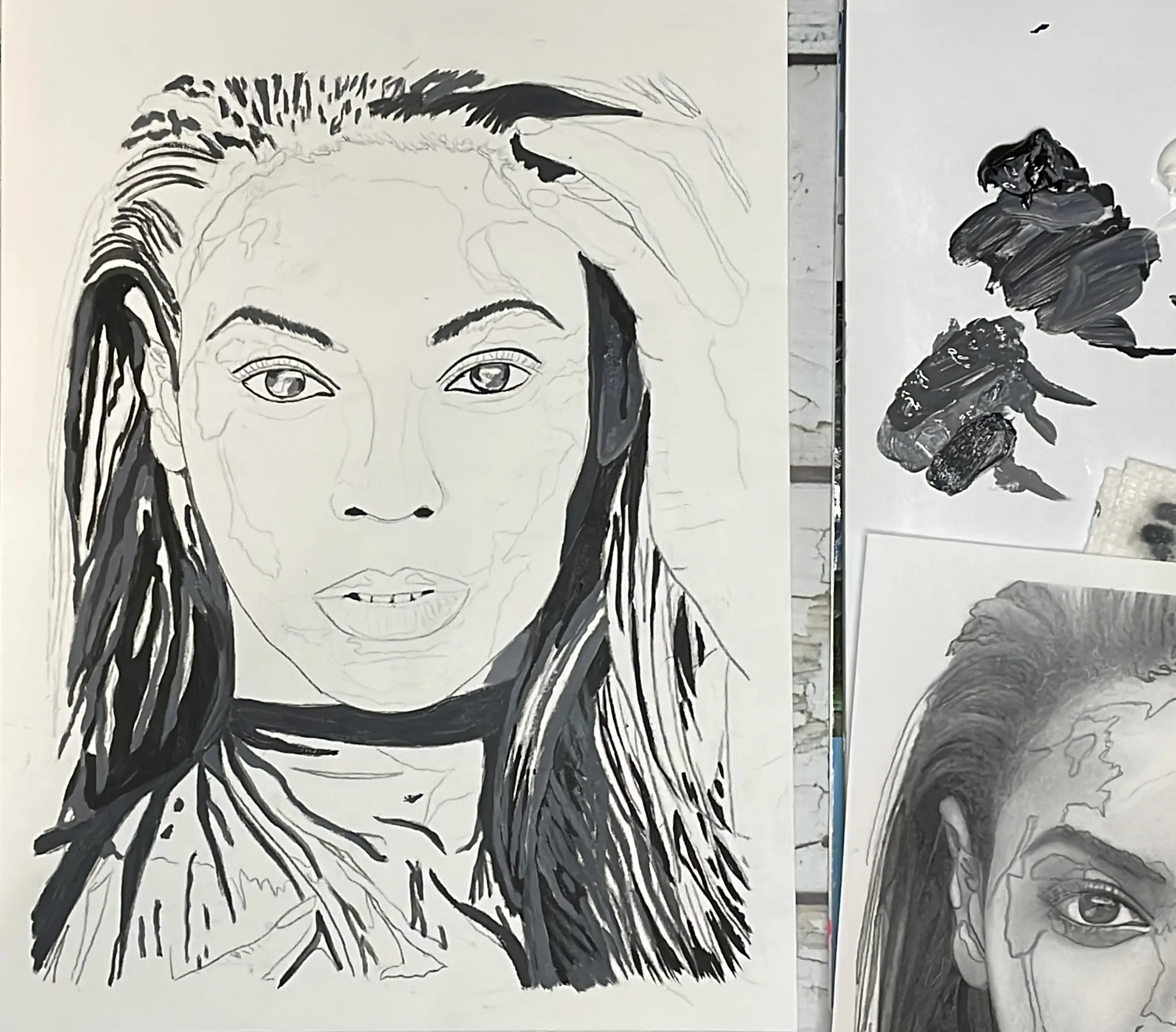 how to paint a portrait acrylic beyonce