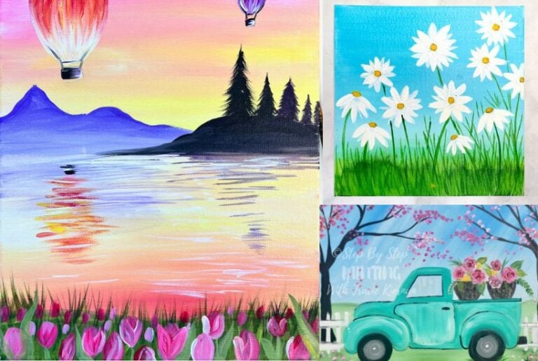 spring painting ideas for beginners