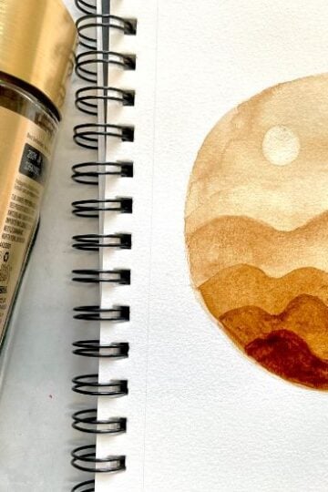 coffee painting easy for beginners sunset